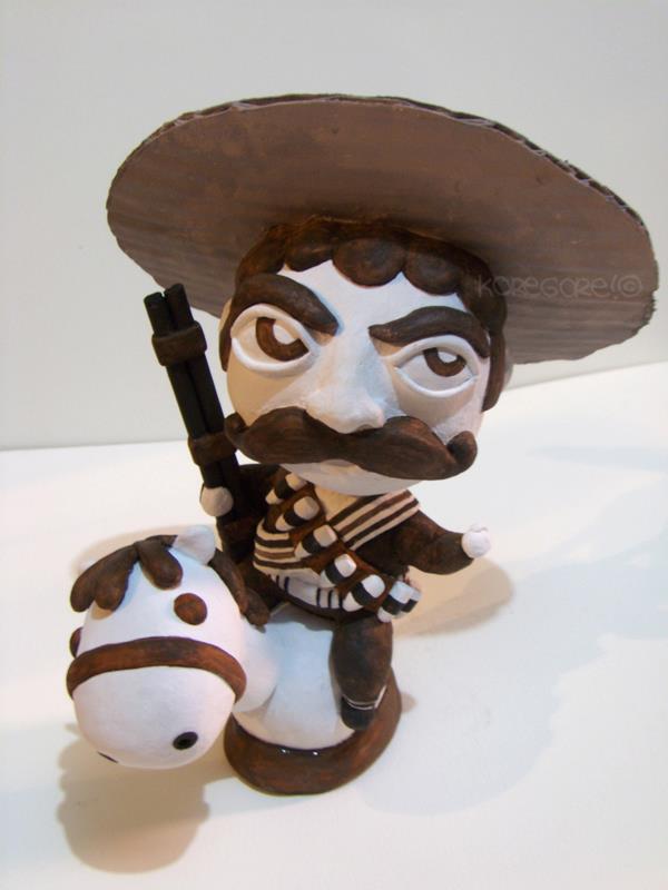 escultura con forma de caricatura de Emiliano Zapata