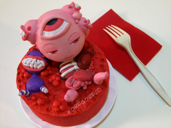 Escultura de un pastel bizzarro